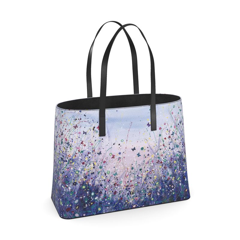 Essential Leather Tote Bag Blue Hue