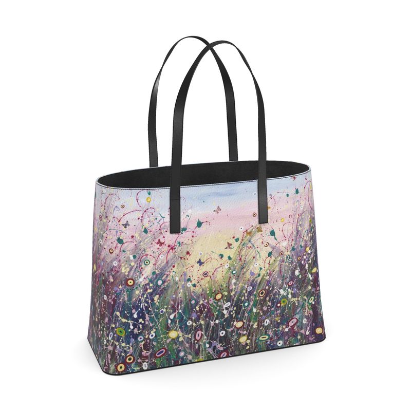 Essential Leather Tote Bag Pastel Dance