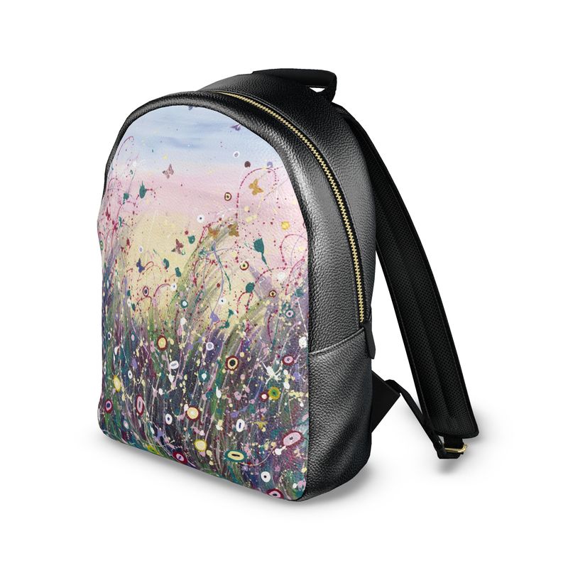 Luxury Leather Backpack Pastel Dance