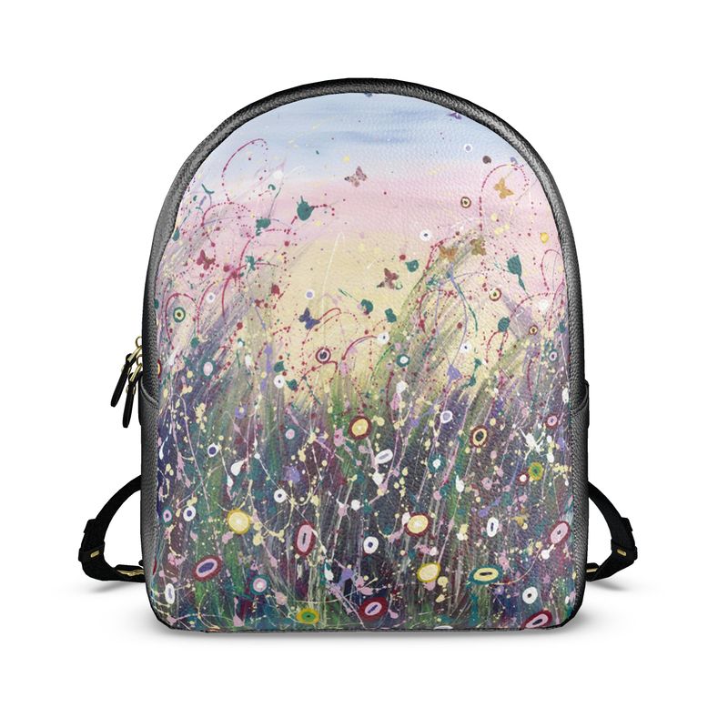 Luxury Leather Backpack Pastel Dance